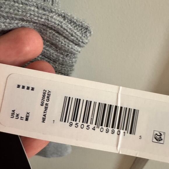 New Tahari Anna Wool Coat Gray Single Breasted Pocket Ribbed Knit Sleeve Sz M - Picture 5 of 8